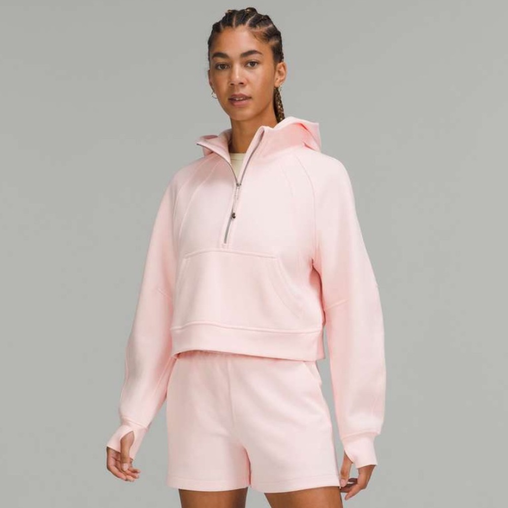 Lululemon scuba oversized half zip in strawberry milkshake
